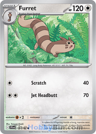Furret #119/159 Common - Journey Together Pokemon card