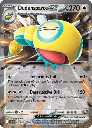 Dudunsparce ex #121/159 Double Rare - Journey Together Pokemon card