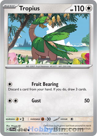 Tropius #123/159 Common - Journey Together Pokemon card