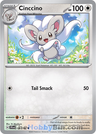 Cinccino #126/159 Uncommon - Journey Together Pokemon card