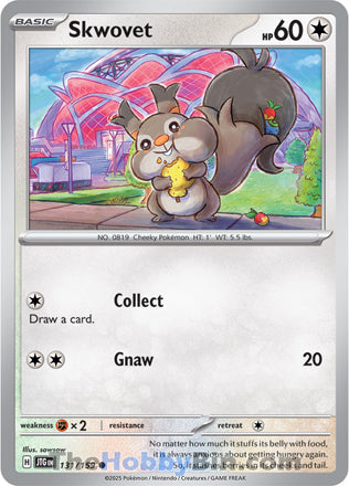 Skwovet #131/159 Common - Journey Together Pokemon card