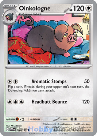 Oinkologne #140/159 Uncommon - Journey Together Pokemon card