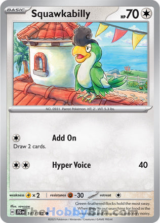 Squawkabilly #141/159 Common - Journey Together Pokemon card