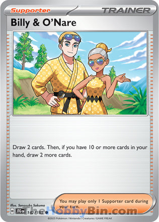 Billy and O'Nare #142/159 Common - Journey Together Pokemon card