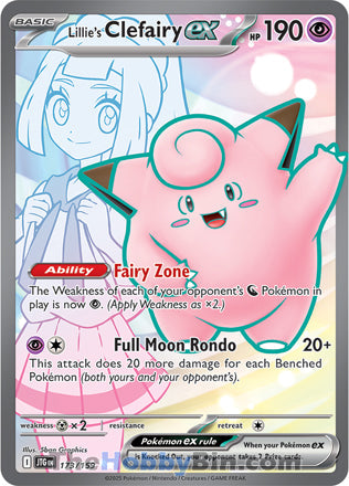 Lillie's Clefairy ex #173/159 Ultra Rare - Journey Together Pokemon card