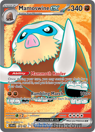 Mamoswine ex #174/159 Ultra Rare - Journey Together Pokemon card