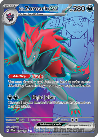 N's Zoroark ex #175/159 Ultra Rare - Journey Together Pokemon card