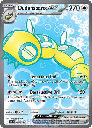 Dudunsparce ex #178/159 Ultra Rare - Journey Together Pokemon card