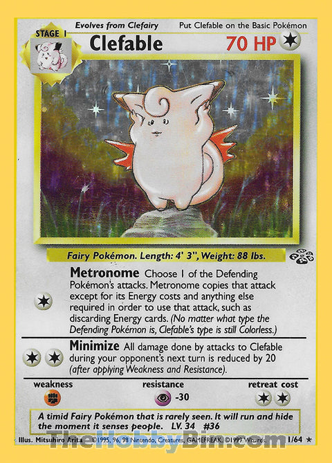 0001 Clefable Holo Rare Jungle