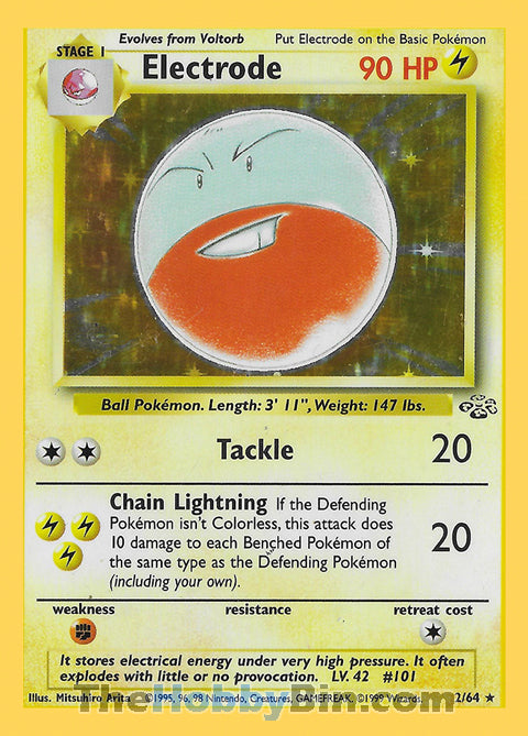 Electrode #2/64 Holo Rare - Jungle Pokemon card