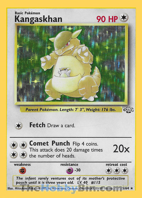 Kangaskhan #5/64 Holo Rare - Jungle Pokemon card