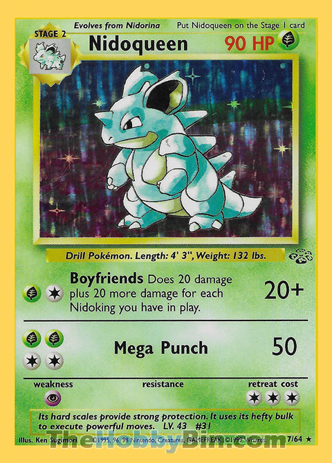 Nidoqueen #7/64 Holo Rare - Jungle Pokemon card