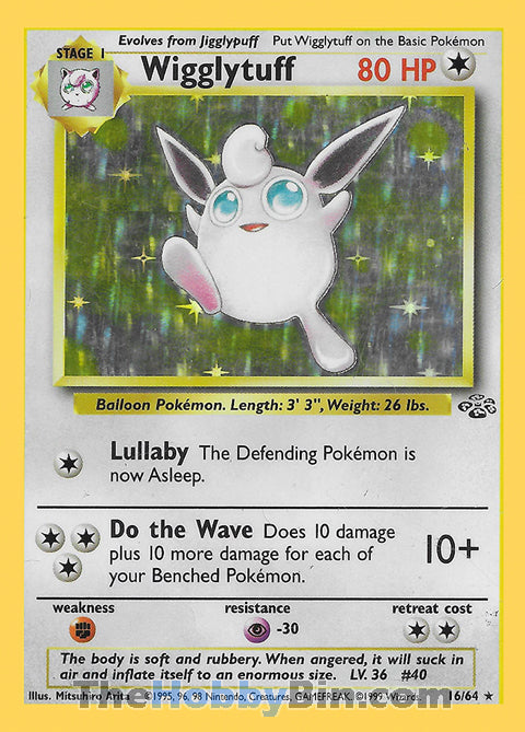 Wigglytuff #16/64 Holo Rare - Jungle Pokemon card