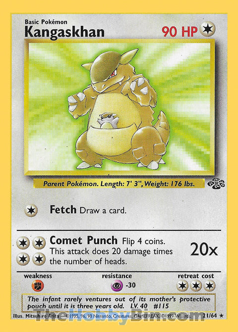 Kangaskhan #21/64 Rare - Jungle Pokemon card