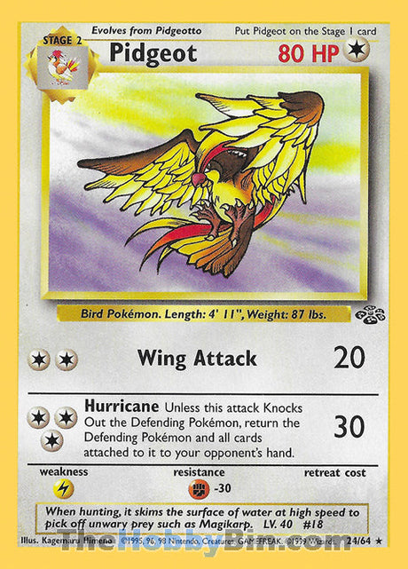 Pidgeot Jungle Unlimited  Rare #24/64