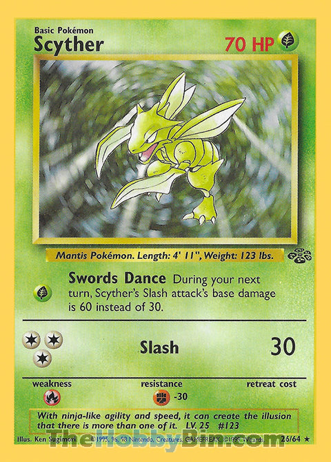 Scyther #26/64 Rare - Jungle Pokemon card