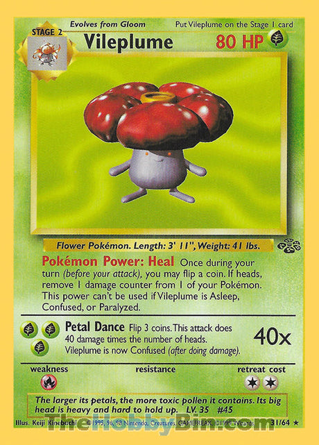 Vileplume Jungle Unlimited  Rare #31/64