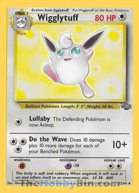 Wigglytuff #32/64 Rare - Jungle Pokemon card