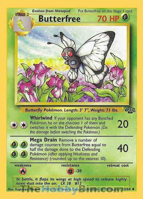 Butterfree #33/64 Uncommon - Jungle Pokemon card