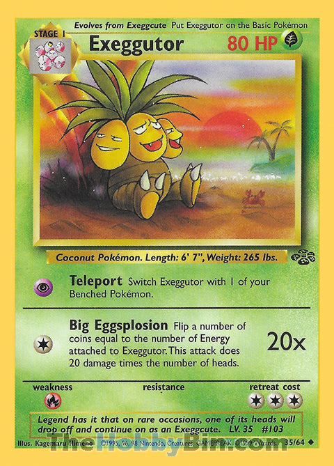 Exeggutor #35/64 Uncommon - Jungle Pokemon card