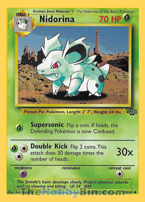 Nidorina #40/64 Uncommon - Jungle Pokemon card