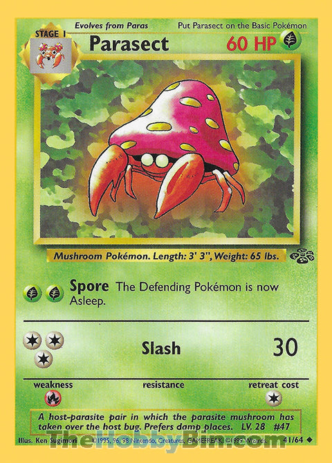 Parasect #41/64 Uncommon - Jungle Pokemon card
