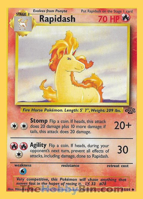Rapidash #44/64 Uncommon - Jungle Pokemon card