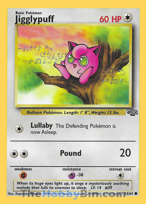 Jigglypuff #54/64 Common - Jungle Pokemon card