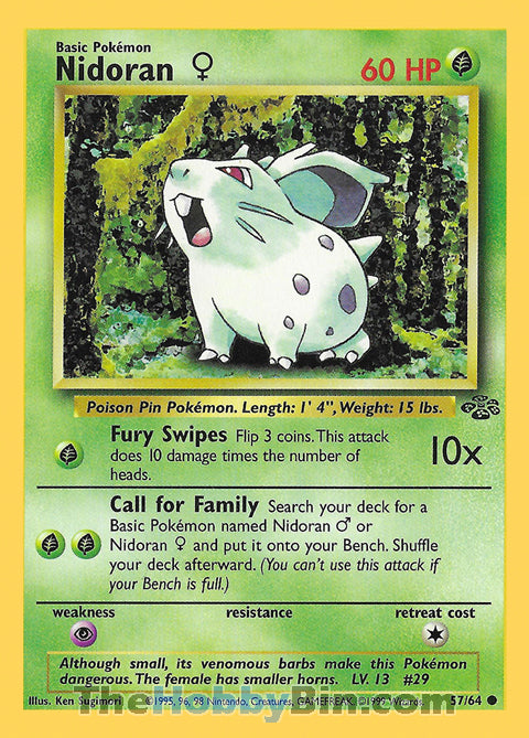 Nidoran F #57/64 Common - Jungle Pokemon card
