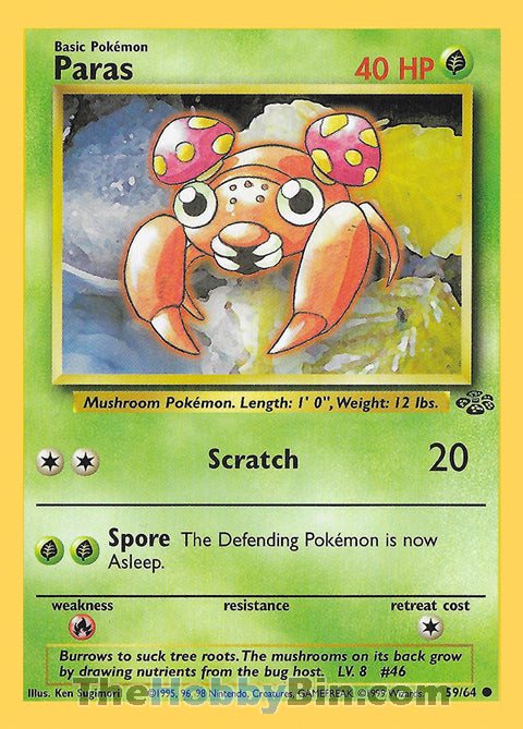 Paras #59/64 Common - Jungle Pokemon card