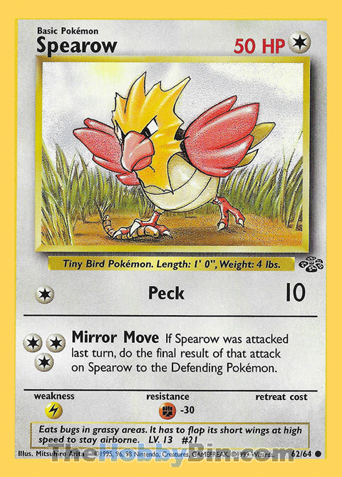 Spearow #62/64 Common - Jungle Unlimited Pokemon card