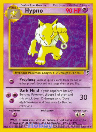 Hypno #25/110 Rare - Legendary Collection Pokemon card