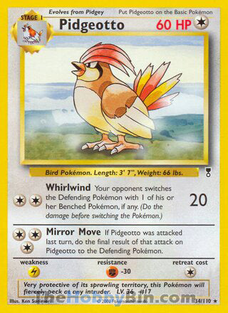 Pidgeotto #34/110 Rare - Legendary Collection Pokemon card