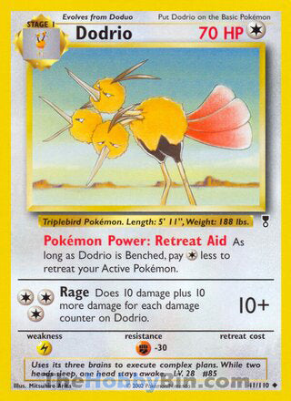 Dodrio #41/110 Uncommon - Legendary Collection Pokemon card