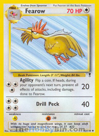 Fearow #42/110 Uncommon - Legendary Collection Pokemon card