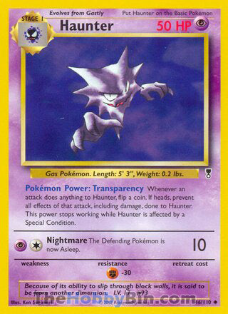 Haunter #46/110 Uncommon - Legendary Collection Pokemon card