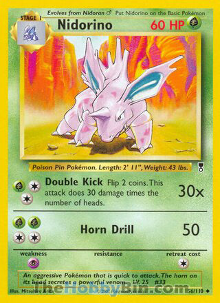 Nidorino #56/110 Uncommon - Legendary Collection Pokemon card