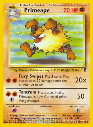 Primeape #59/110 Uncommon - Legendary Collection Pokemon card