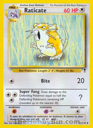 Raticate #61/110 Uncommon - Legendary Collection Pokemon card