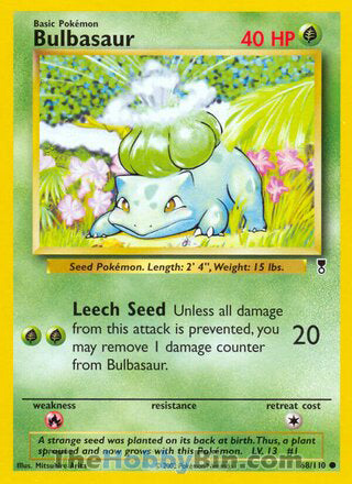 Bulbasaur #68/110 Common - Legendary Collection Pokemon card