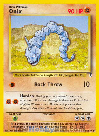 Onix #84/110 Common - Legendary Collection Pokemon card