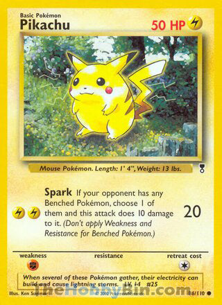 Pikachu #86/110 Common - Legendary Collection Pokemon card