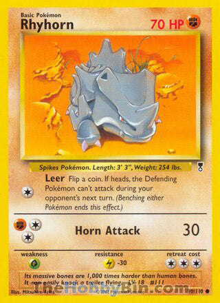 Rhyhorn #90/110 Common - Legendary Collection Pokemon card