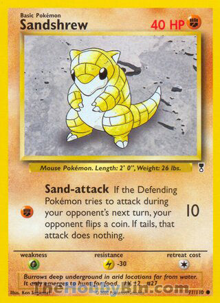 Sandshrew #91/110 Common - Legendary Collection Pokemon card
