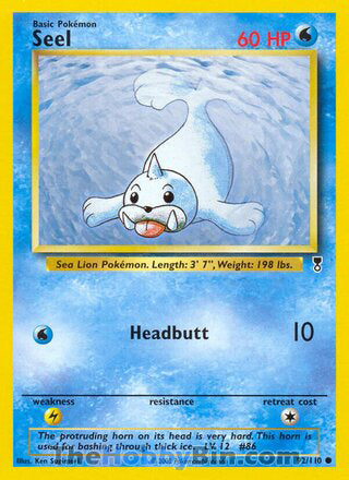 Seel #92/110 Common - Legendary Collection Pokemon card