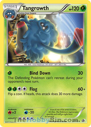 Tangrowth #2/113 Rare - Legendary Treasures Pokemon card