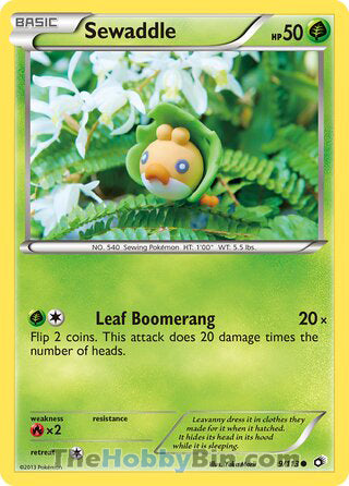 Sewaddle #9/113 Common - Legendary Treasures Pokemon card