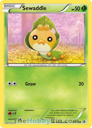 0010 Sewaddle Common Legendary Treasures