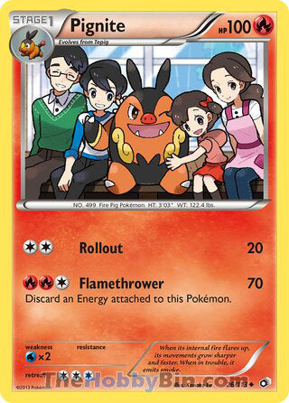 Pignite #26/113 Uncommon - Legendary Treasures Pokemon card