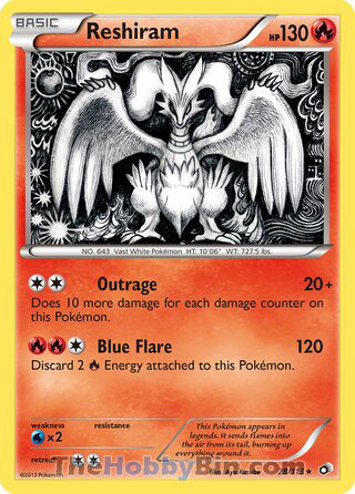 0028 Reshiram Holo Rare Legendary Treasures